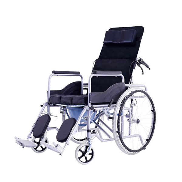 Manual Wheelchair Manueller Rollstuhl mit tragbarem Toilettenstuhl und verstellbarer Rückenlehne