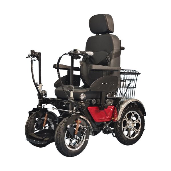 01 High-Speed Offroad-Rollstuhl mit Neigbarer Sitzfunktion & Doppelgriffsteuerung