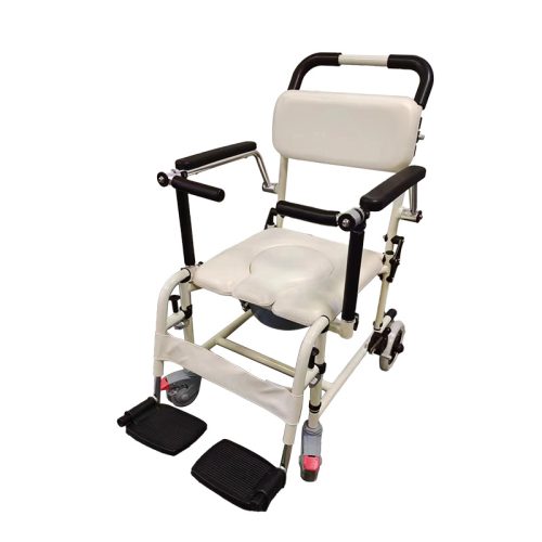 3-in-1 Folding Wheelchair mit Toiletten- und Duschfunktion, verstellbaren Armlehnen