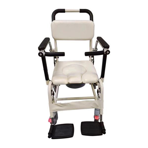 06 3-in-1 Folding Wheelchair mit Toiletten- und Duschfunktion, verstellbaren Armlehnen