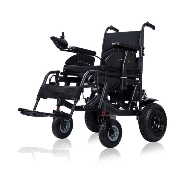 04 Stahlrahmen Falt-Elektrorollstuhl YSE126 – 100 kg Traglast, 15 km Reichweite, zwei 250-W-Motoren