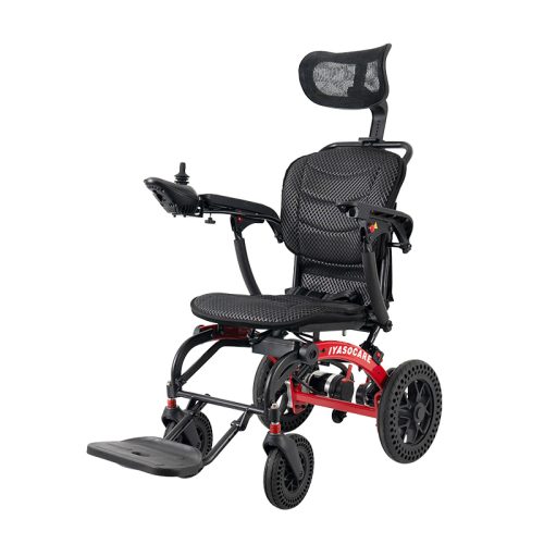 Ergonomischer faltbarer Elektrorollstuhl YSE147 mit Kopfstütze und Doppelmotor