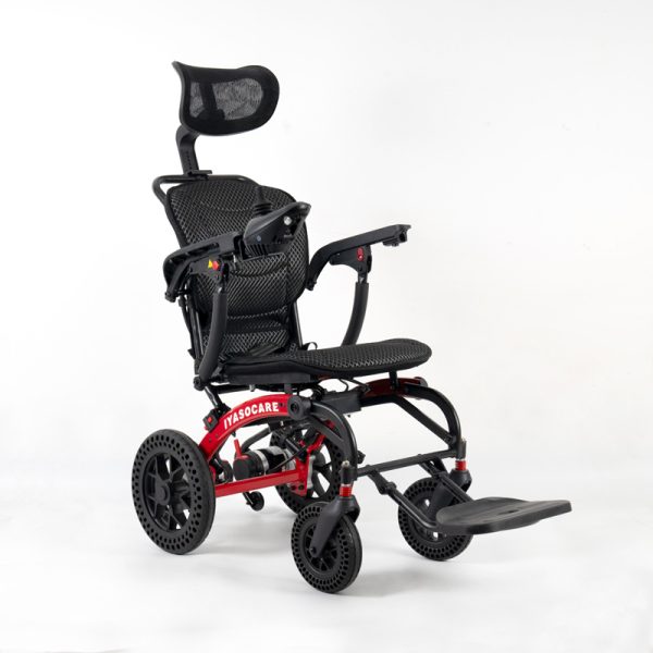 06 Ergonomischer faltbarer Elektrorollstuhl YSE147 mit Kopfstütze und Doppelmotor