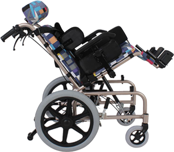 5 Leichter Kinderrollstuhl YSM2201L mit Faltmechanismus und verstellbarer Rückenlehne