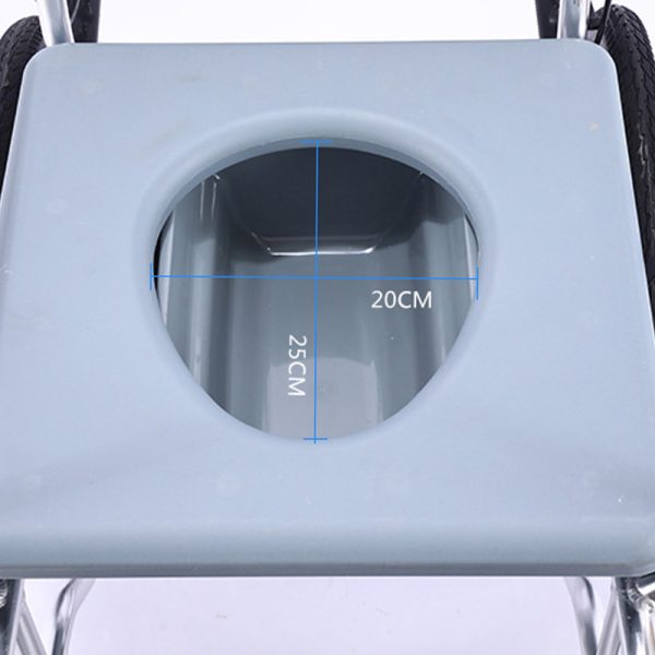 03 Faltbarer Aluminium-Toilettenrollstuhl YSM2058 mit PU-Rädern