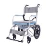 Faltbarer Aluminium-Toilettenrollstuhl YSM2058 mit PU-Rädern